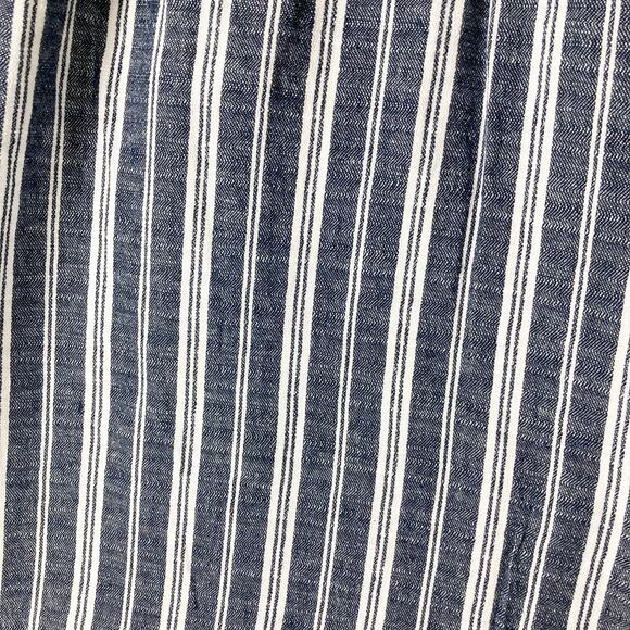 NWOT OLD NAVY Pants 3X Linen Stripe Blue White Wide Leg Pull Up High Waist - Picture 7 of 14